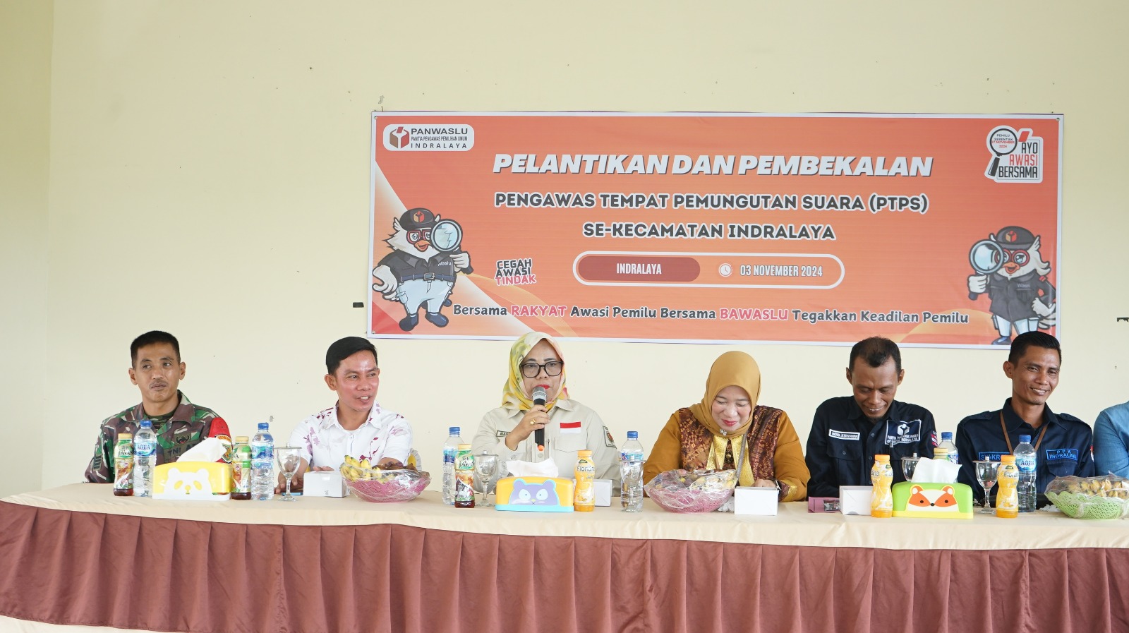 Kegiatan Pelantikan dan pembekalan pengawas TPS Se-Kecamatan Indralaya Ogan Ilir