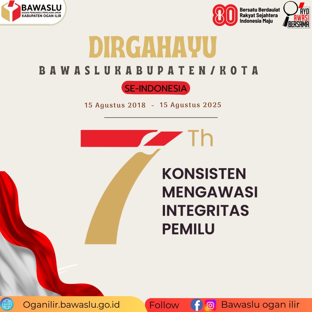 hut 7 tahun bawaslu ,kabupaten dan kota 