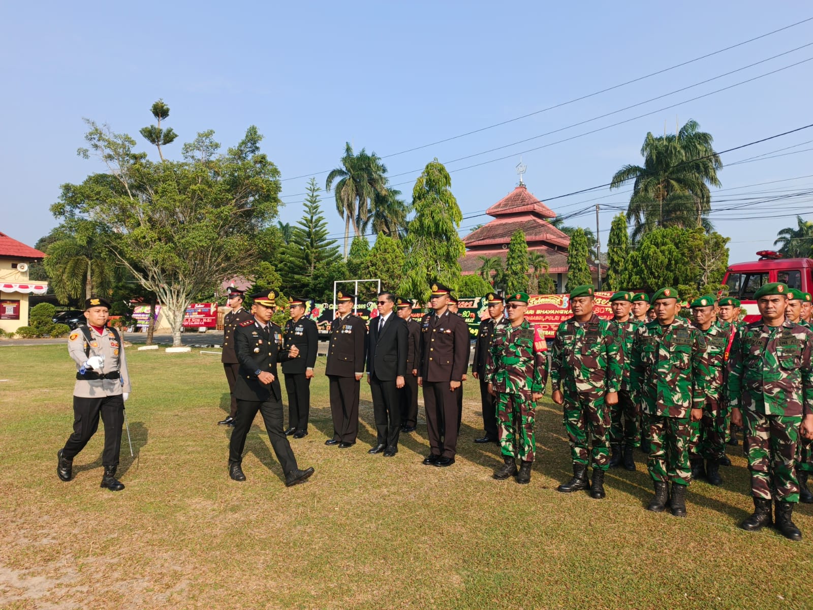 Pelaksanaan Upacara Hut Bhayangkara ke-80 di Polres Ogan Ilir, Rabu 01 Juli 2025.