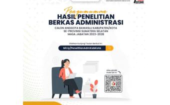 Pengumuman Hasil Penelitian Berkas Administrasi Calon Anggota Bawaslu Kabupaten Ogan Ilir Masa Jabatan 2023-2028